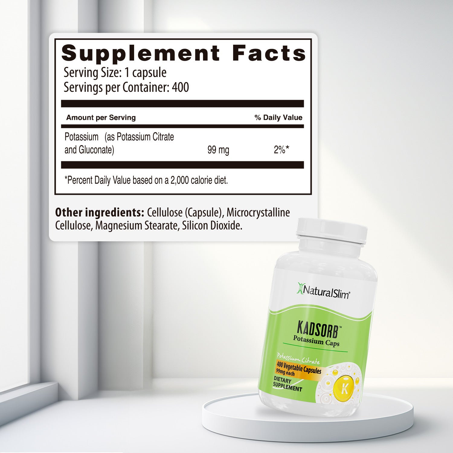 KADSORB™ Potassium Caps- 400 capsules | Citrato de Potasio