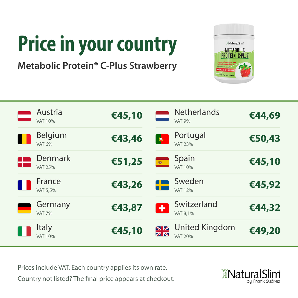 Price in your country: Metabolic Protein® C-Plus Strawberry
