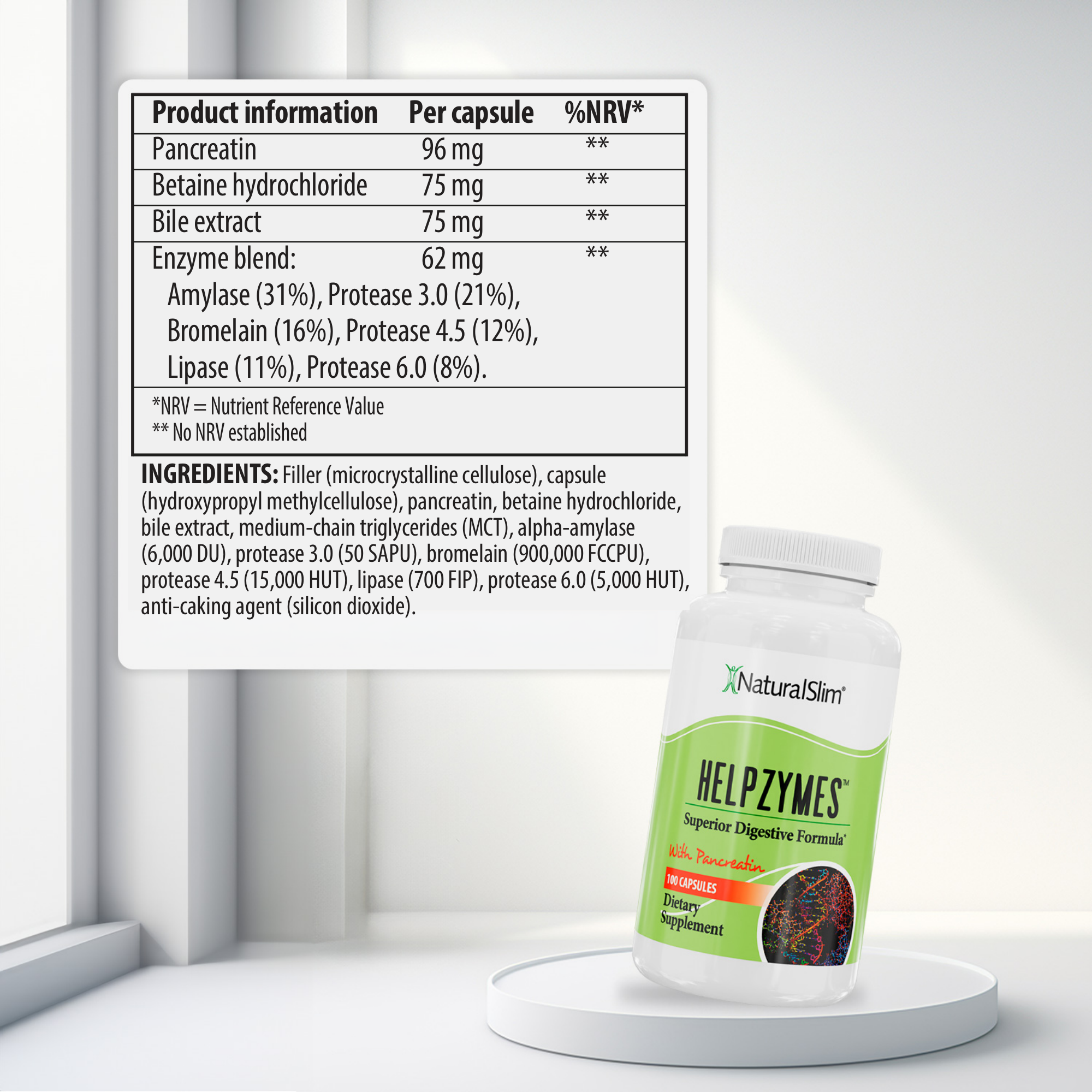 Helpzymes nutritional information [facts]