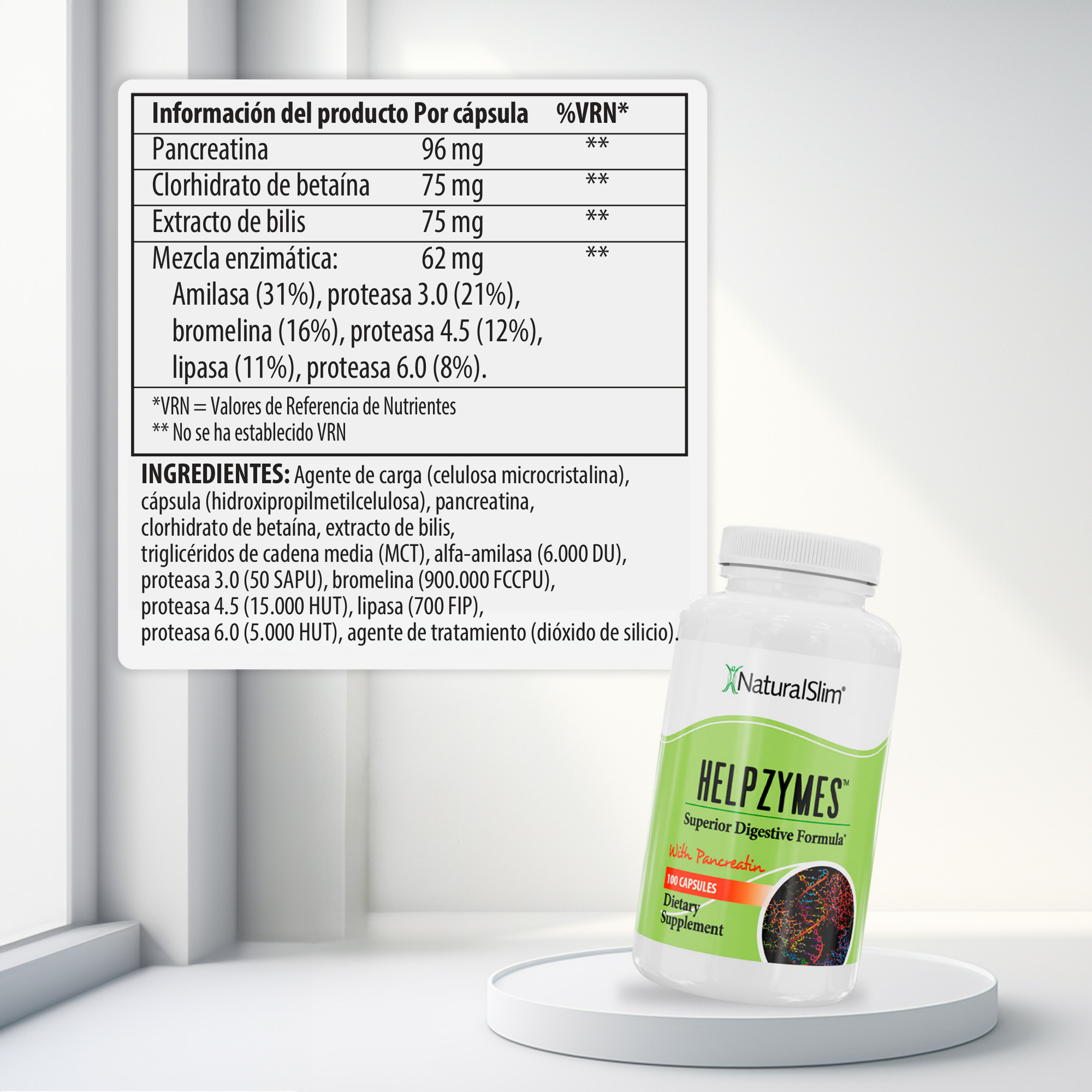 Helpzymes información nutricional [facts:es]