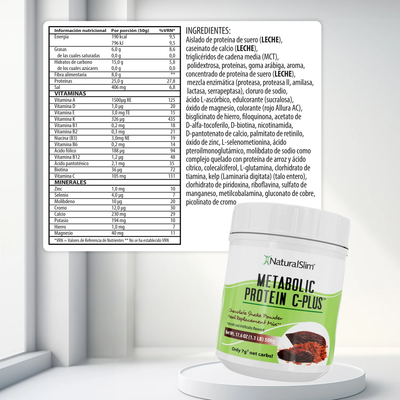 Metabolic Protein C-Plus Chocolate información nutricional