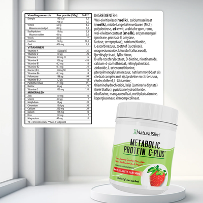Metabolic Protein C-Plus Strawberry voedingswaarde-informatie