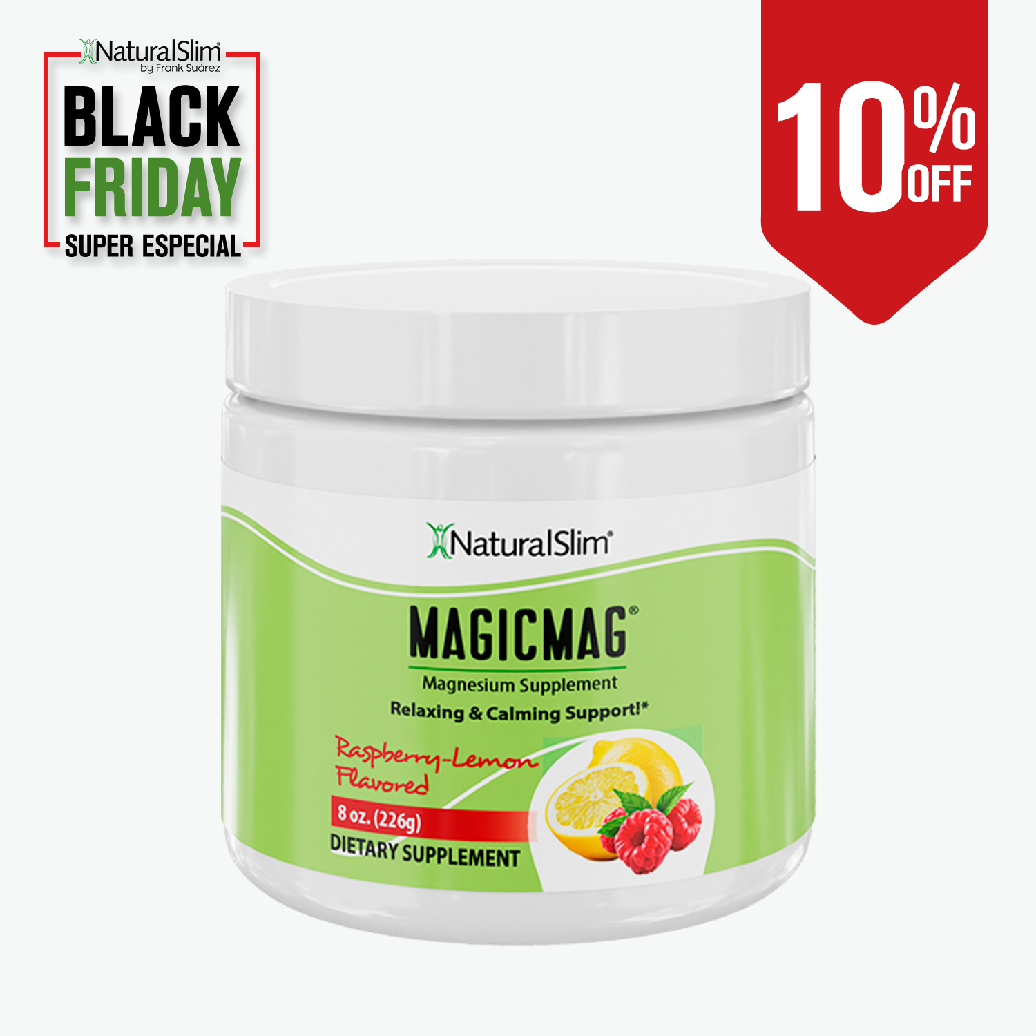 MagicMag® Frambuesa-Limón | Suplemento de Magnesio | Apoyo Relajante y Calmante