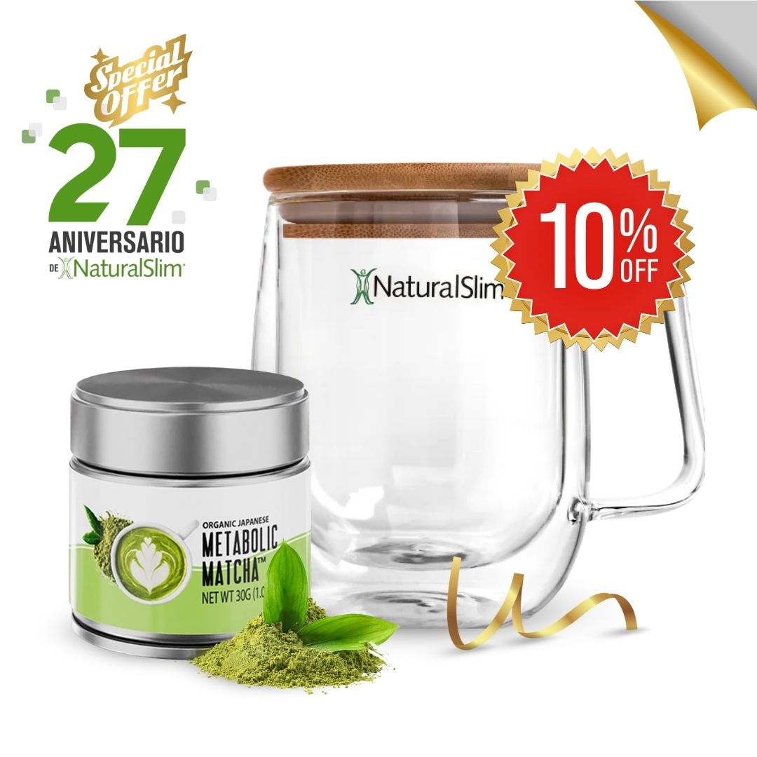 Metabolic Matcha® and NaturalSlim® Double Wall Glass Cup